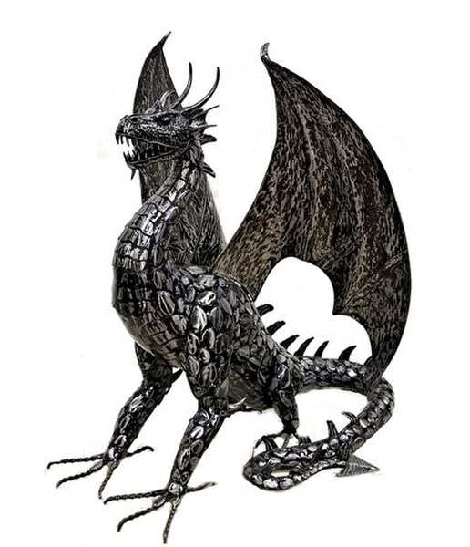 Dragon Statue Sentry Iron Sculpture
